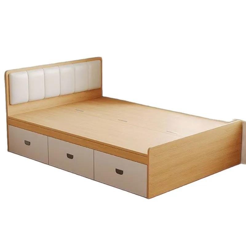 

Solid wood tatami bed, small-sized, high box storage, environmentally friendly bedroom, double bed