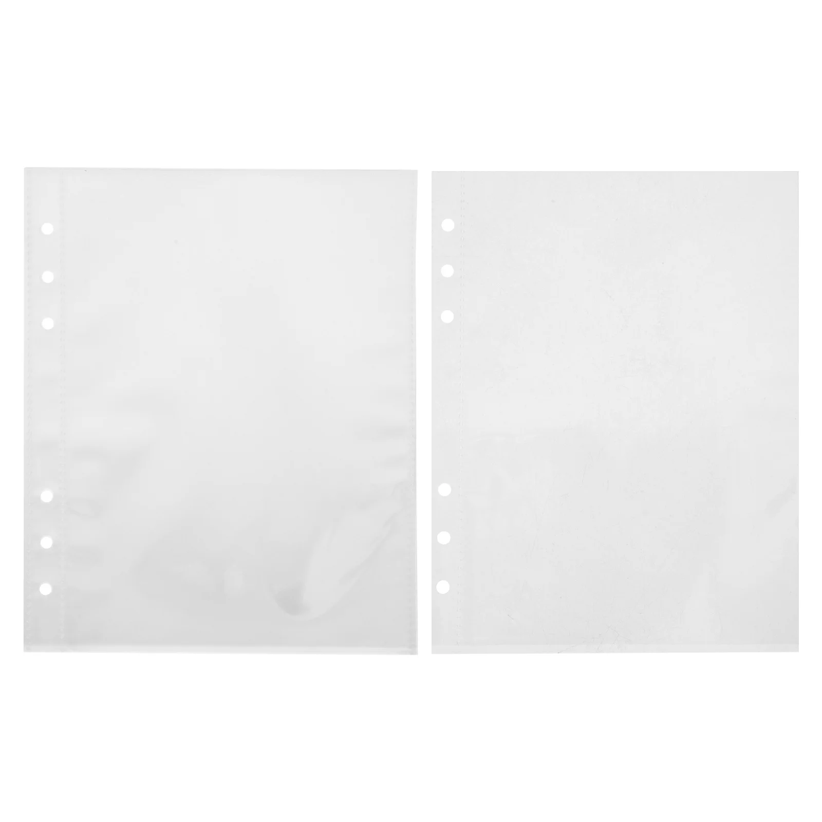 

50Pcs A5 Clear Sheet Protectors Binder Inserts 6 Hole Plastic Pocket Sleeves for Photo Album Loose Leaf File Organizer Office