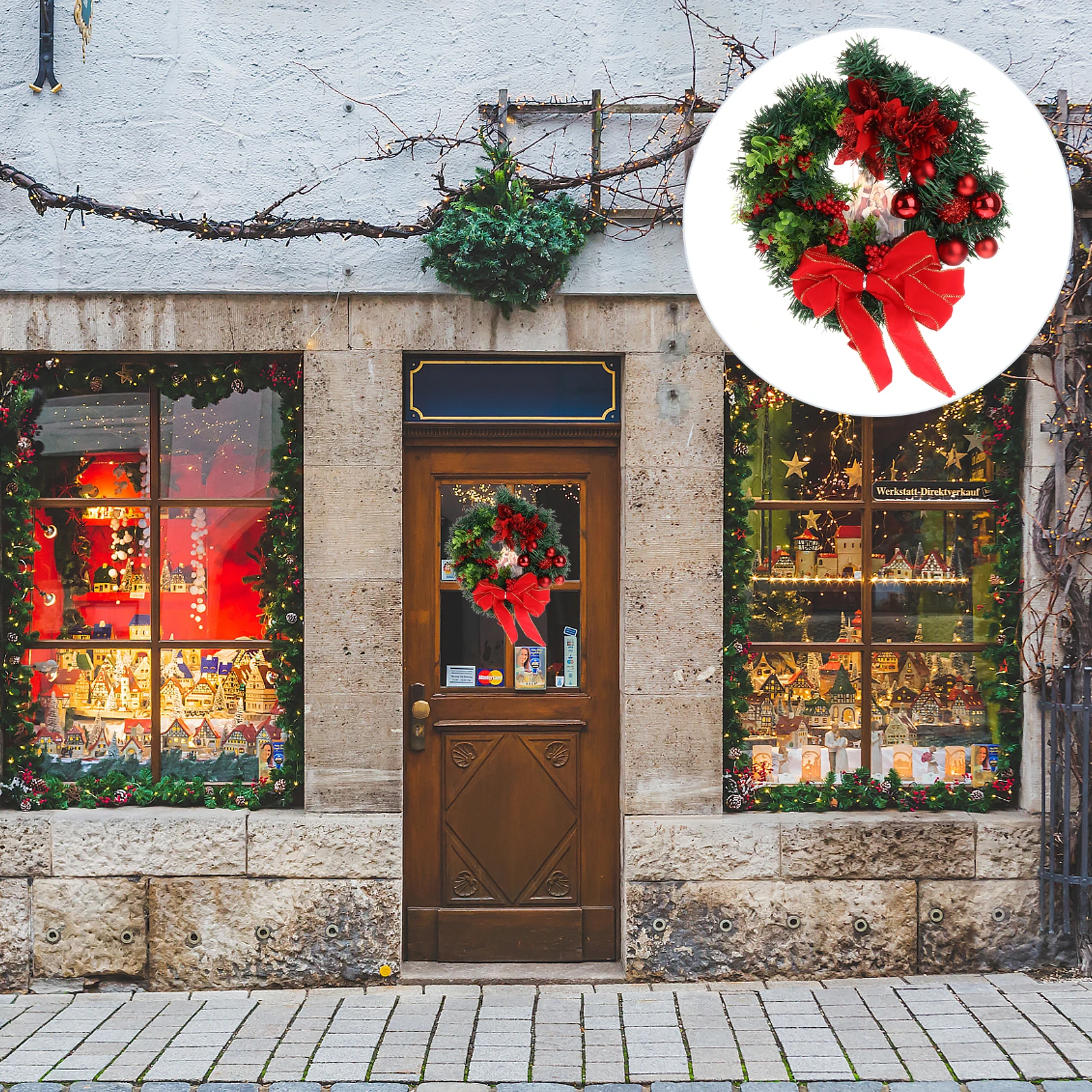 

Jesus' Garland Door Hanging Wreath Holiday Christmas Decor Decorations Wreaths for Front Outdoor Plastic