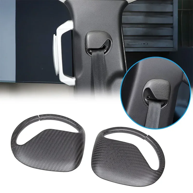 

For Land Rover Defender 110 2020-2024 Real Carbon Fiber Seat Belt Decorative Cover Interior Protection Sticker Car Accessories