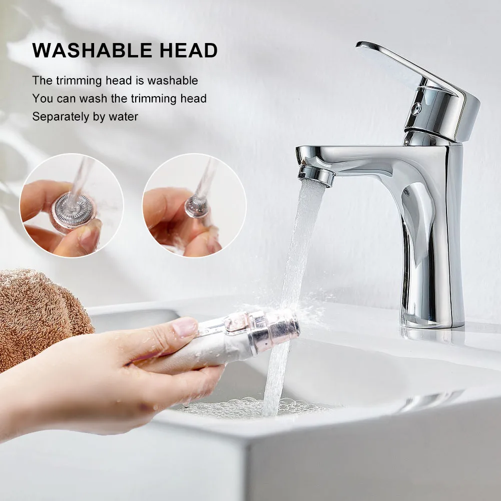 Solimpia 2-In-1 Women Electric Epilator Painless Hair Remover for Lady Shaver Eyebrow Shaper Facial Armpit Portable Trimmer