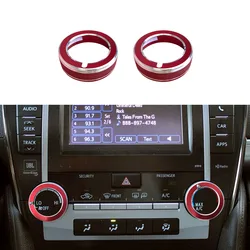 2pc Red Aluminum VOL TUNE Button Trim Fit for Toyota Camry 2012 2013 2014