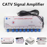 Divisor CATV de 2/3/4/6/8 vías, amplificador de señal de antena de TV Digital de 20DB, amplificador interior para equipos de TV domésticos, enchufe europeo de 220V