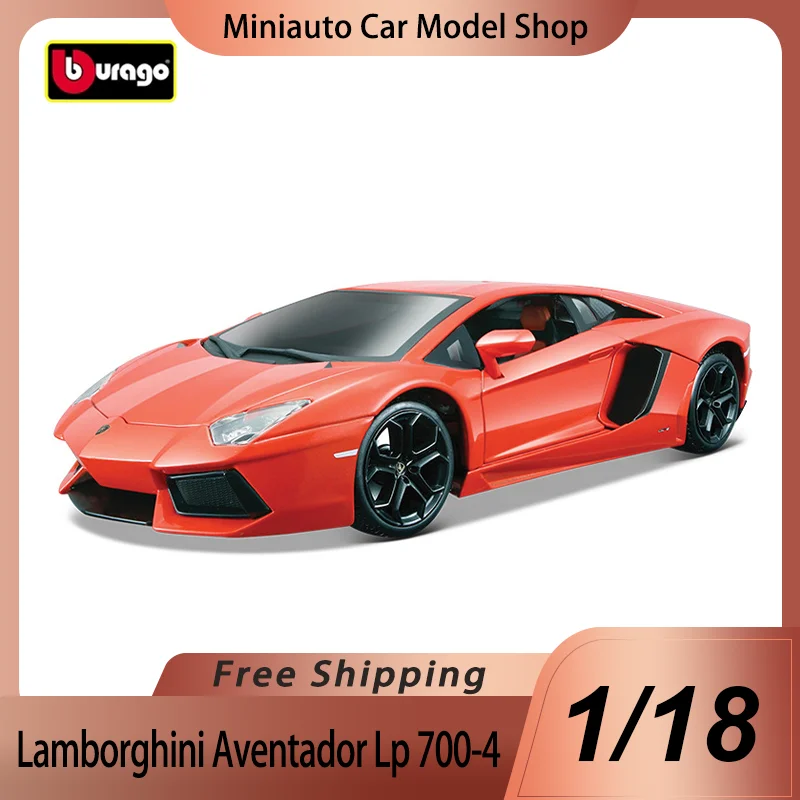 In Stock Bburago 1:18 Lamborghini Aventador Lp 700-4 Assembly Car Toys Alloy Miniature Diecast Model Toys Sports Car Kids Gift