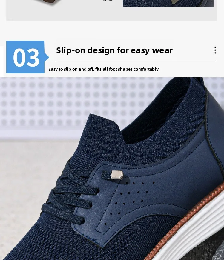 Atmungsaktive Freizeitschuhe für Herren im Frühling und Herbst, Mesh-Sportschuhe, weiche Sohle, rutschfest, One-Step-Dad-Schuhe – Detail 10