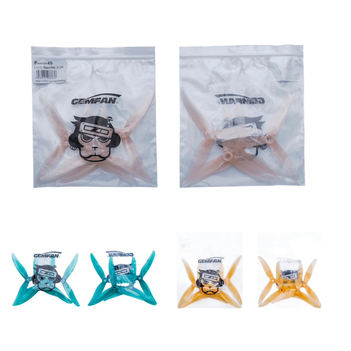 

24 шт./12 пар. пропеллеров Gemfan Freestyle 4S с 3 лопастями F4 F4S Freestyle 4 5136 5.1x3.6x3 из поликарбоната для FPV-дронов Freestyle RC