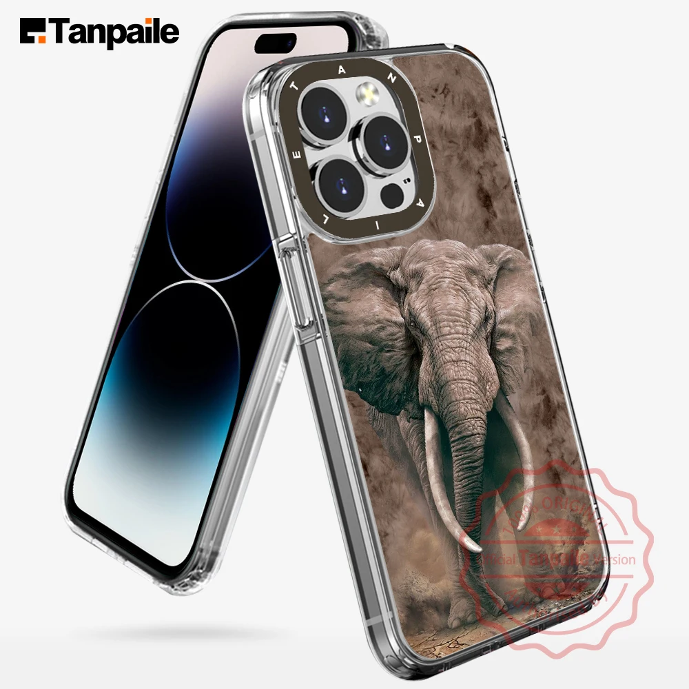 

Tanpaile Big Face Elephant Tiger Wildlife Tie Dyed Transparent Case For iPhone 14 13 12 11 Pro Max Plus Mini 7 8 SE Clear Bumper