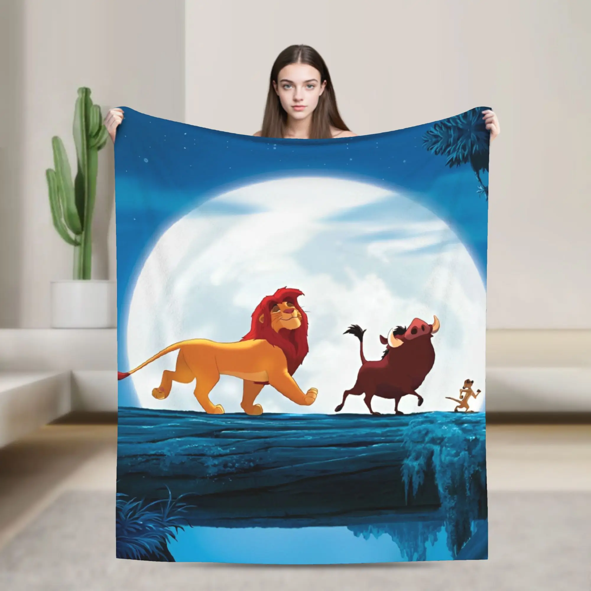 هاكونا ماتاتا- بطانية صوف الأسد الملك مضحك الكرتون موضة رمي بطانية للمنزل 150*125 سنتيمتر لحاف ، #1
