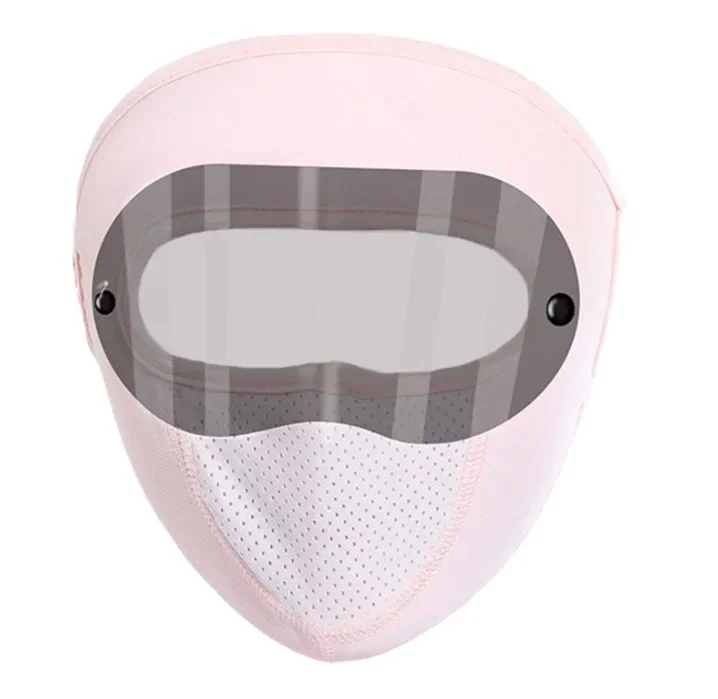 Summer Sunscreen Ice Silk Mask Dust-proof Forehead Sunshade Full Face Breathable with Goggles Ear-mounted Mask Cycling Glasses