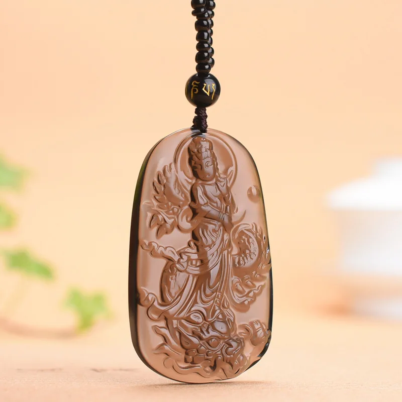 Natural Ice Obsidian Yulong Guanyin Pendant Men's Popular Versatile Pendant