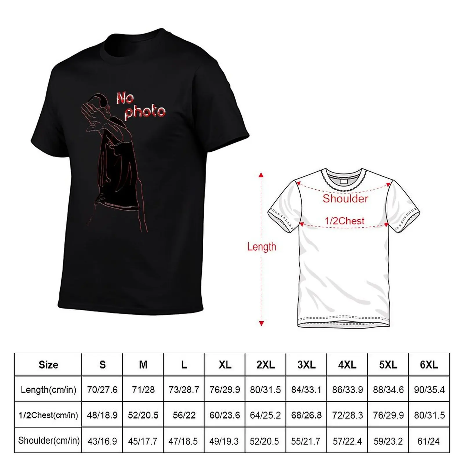 No Photo Privacy Statement Art T-Shirt anime cheap stuff T-shirts man fashion shirts shirts graphic tee men