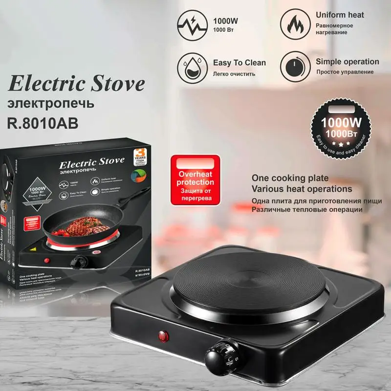 

Electric Burners For Cooking 1000W Portable Stove Top Electric Multifunction Small Cooktop With 5 Firepower Levels Cooking Stove