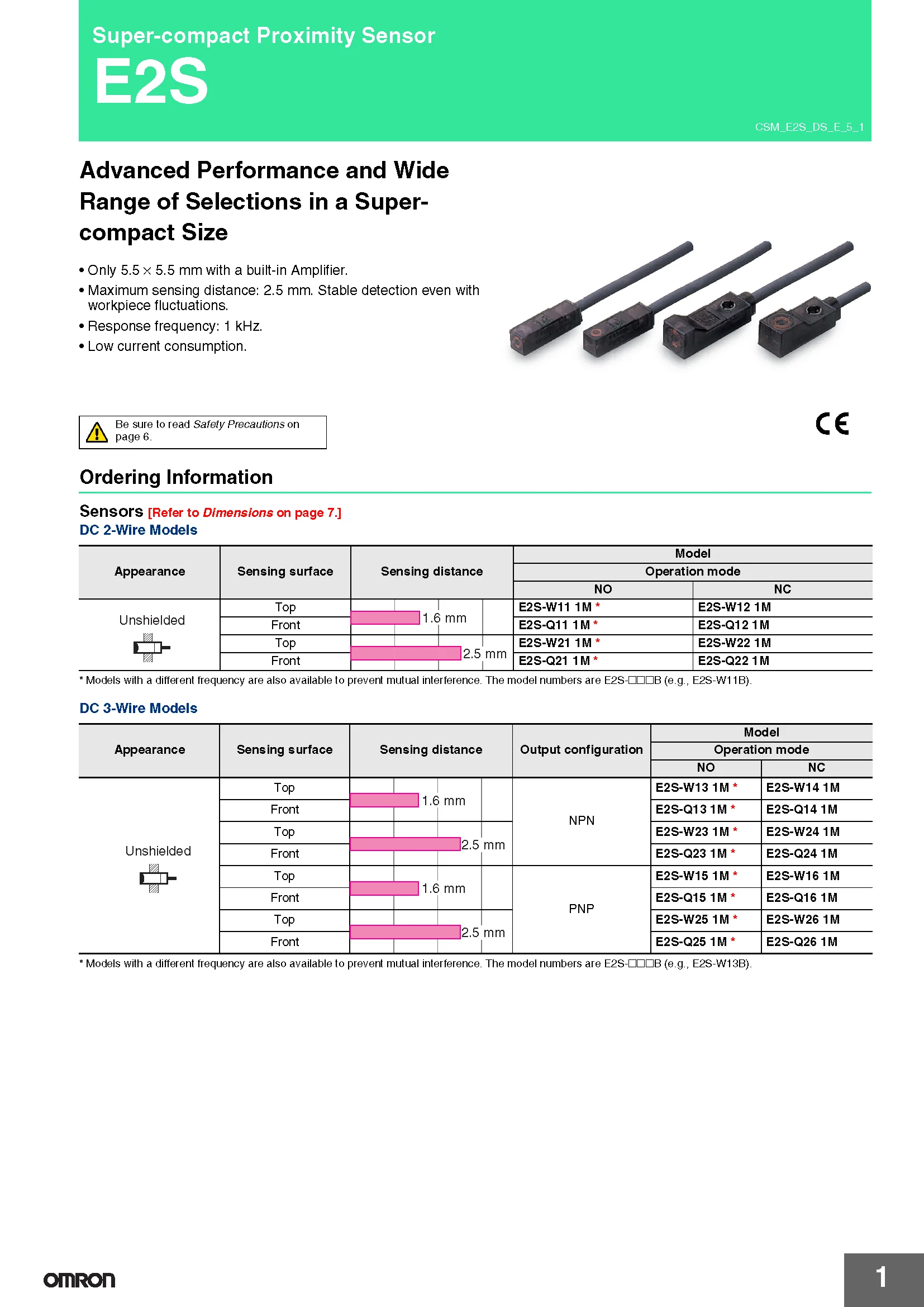 OMRON Näherungssensor E2S-W21 E2S-W23 E2S-Q23 E2S-W24 E2S-Q26 E2S-W15 E2S-Q21 W25 Q22 - 12 Neue Authentische Original-Modelle – Detail 1