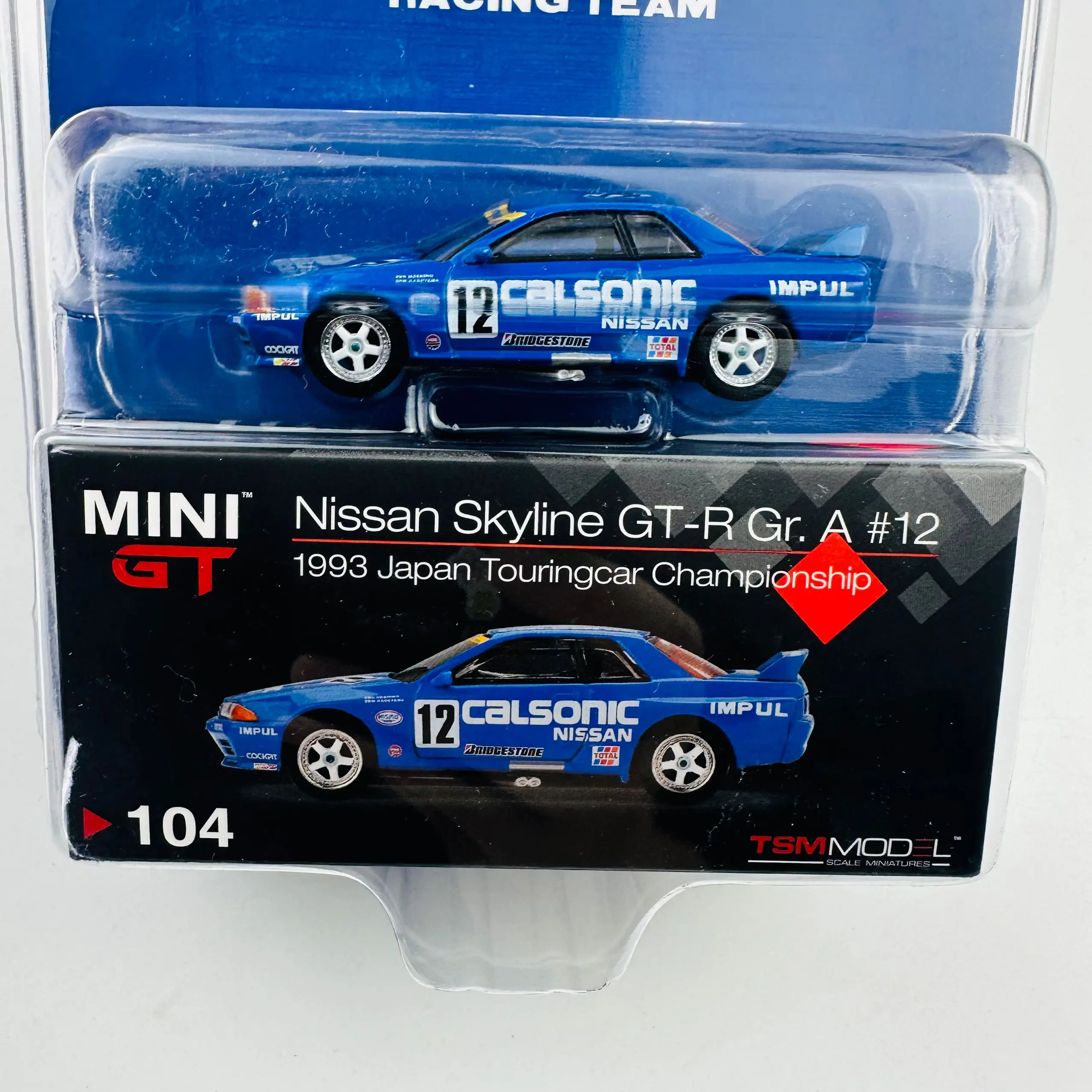 TSM Mini Gt 1/64 Minigt 104 Nissan Skyline GT-R (R32) Gr. A #12 1993 MJ Blue Die-cast Alloy Car Model Collection