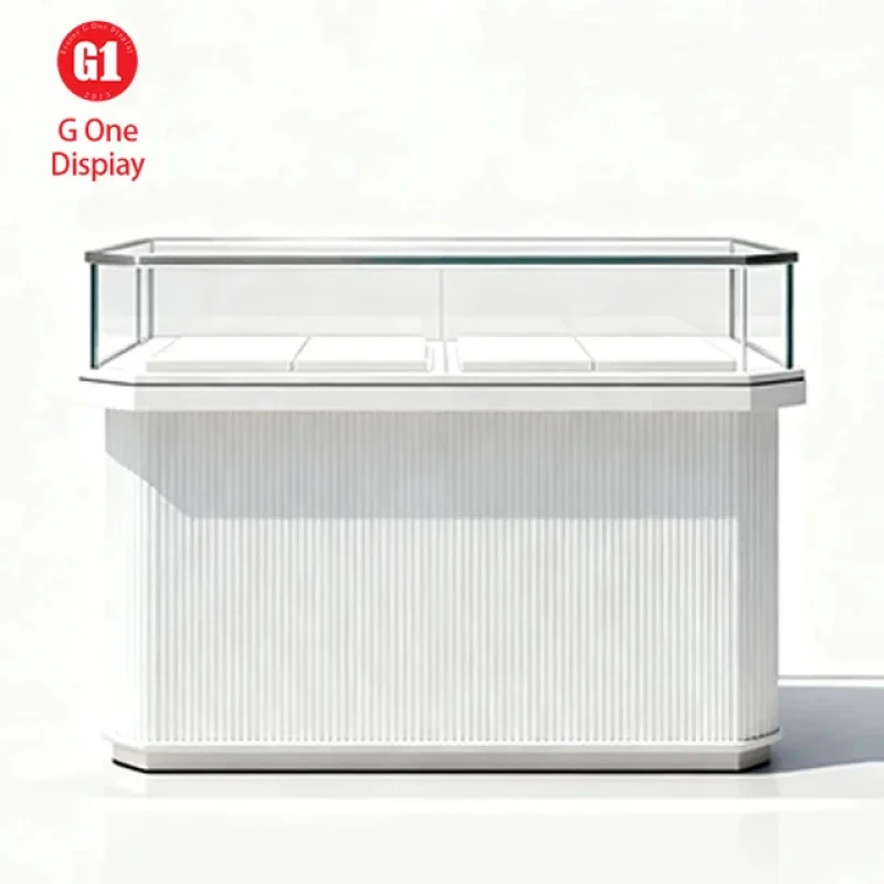 custom.Customized Multi-Layer Led Lighting Glass Rotating Jewelry Display Showcase Wrist Watch Display Counter