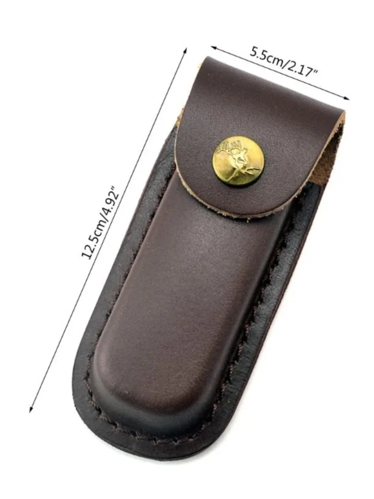 Étui à couteau en cuir de vachette pleine fleur, étui en cuir pour couteau pliant, étui à couteau de haute qualité fait à la main pour le transport et la coupe