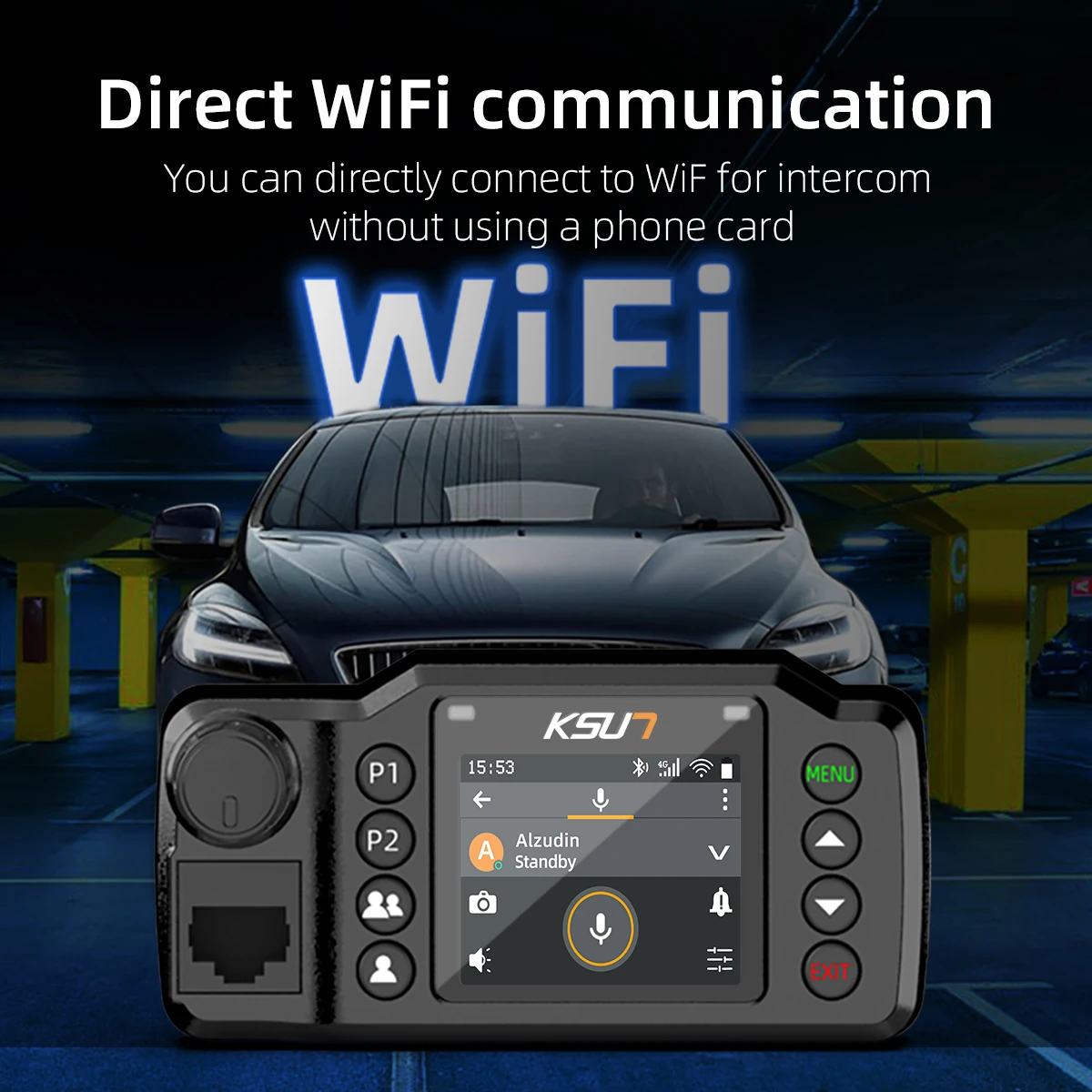 KSUT ZL1200 Long Range Walkie Talkie, Estação do veículo do carro, Compatível com ZELLO APP, WCDMA, CDMA, GSM, Móvel