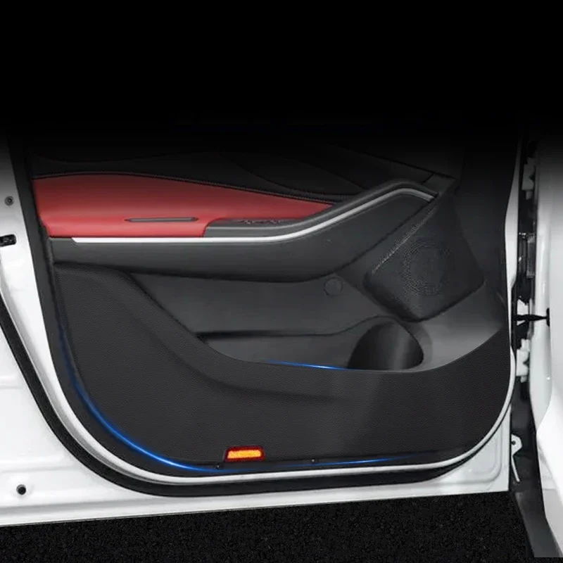 

For JAC JS4 Sei4 Pro Moskvich 3 2022-2024 2025 PU Leather Car Door Anti Kick Pad Protection Stickers Cover Protector Trim Film