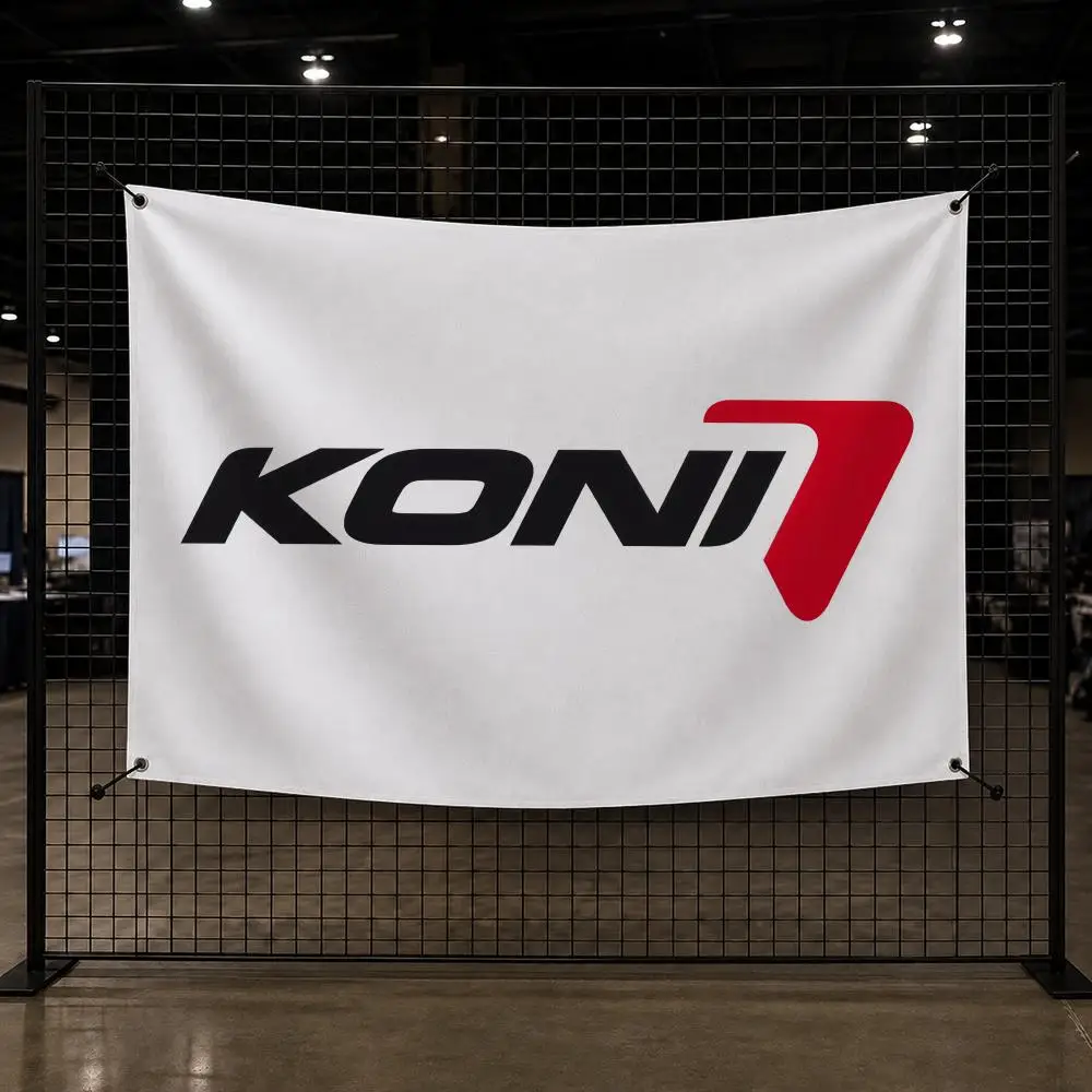 K-koni Logo Shock Absorber Flags Interior Wall Hanging Background Art Banner Bedroom Home Living Room Outdoor Party Decor