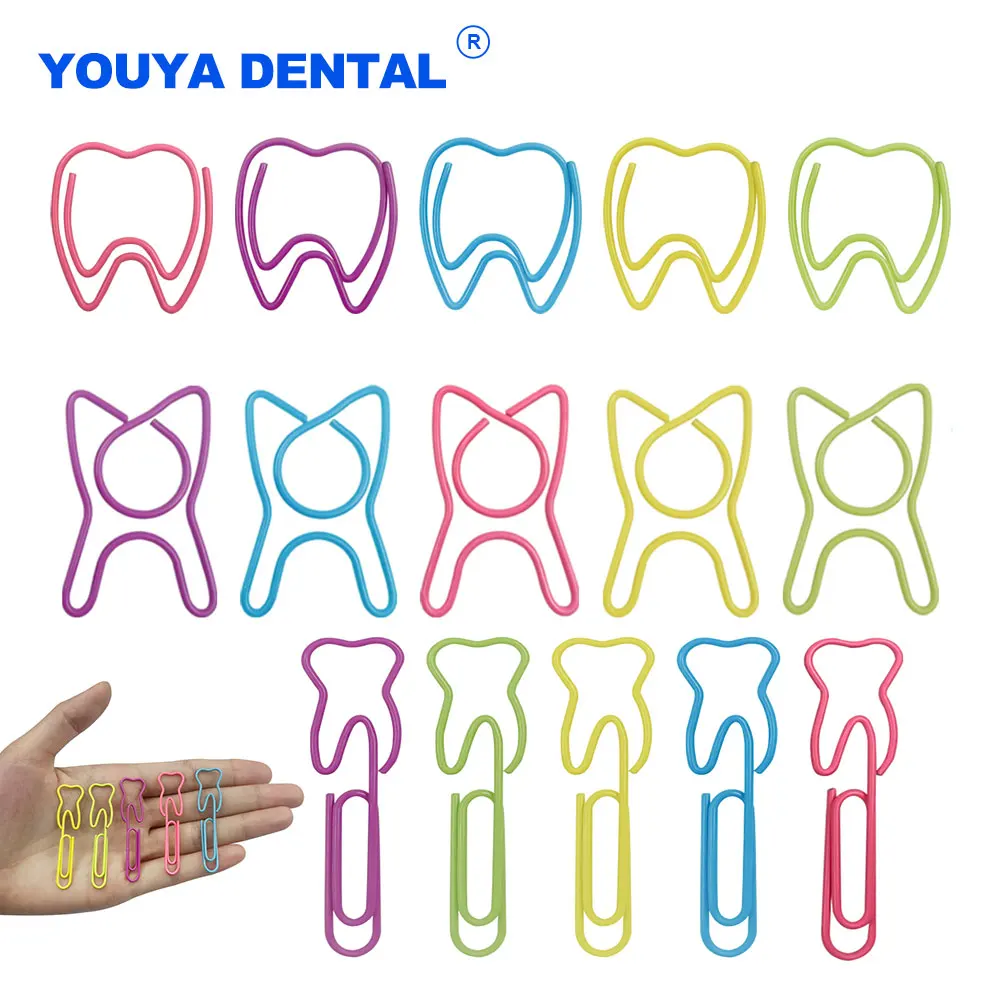 الإبداعية طبيب الأسنان الهدايا مشبك ورق شكل الأسنان دبابيس ورق معدنية للكتب مكتب عيادة ديكور ملزمة تأمين مقاطع طب الأسنان Gi #1