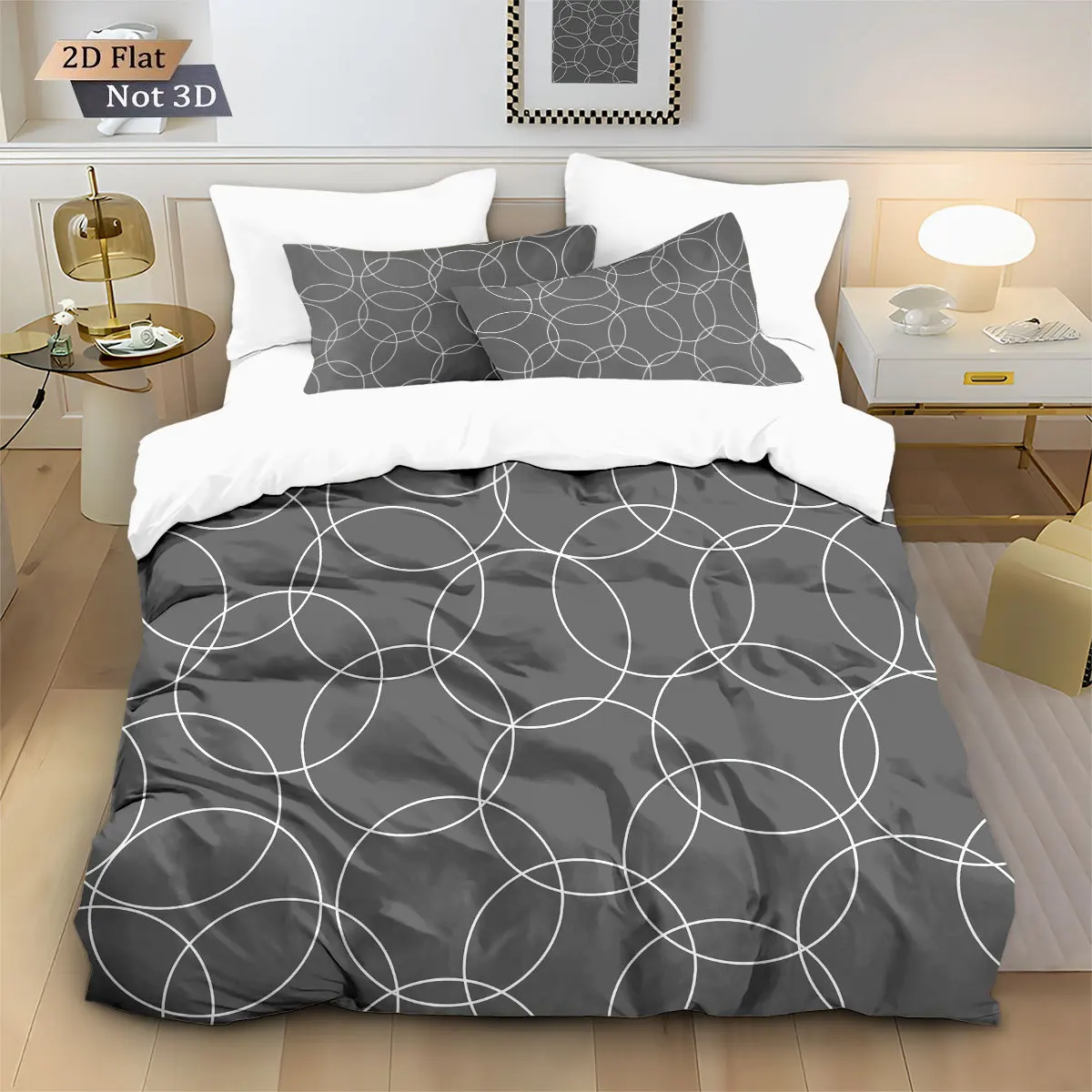 

2/3pcs bedding set Digital Print Comfortable Duvet Cover for Home Bedroom Decoration, 1 Duvet Cover and 2pillowcase with Zippers