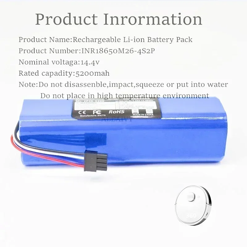 14.4 فولت 5200 مللي أمبير 4S2P ل Eufy Robovac L70 L10 الهجين T2190 Qihoo 360 S9 X95 X90 جهاز آلي لتنظيف الأتربة استبدال البطارية
