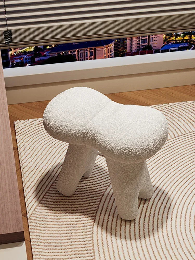 

Cream wind makeup stool girls bedroom dresser household light luxury advanced