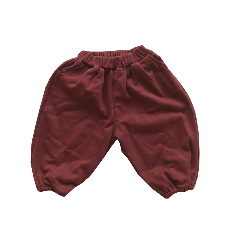 Primavera autunno bambini ragazzi per il tempo libero lanterna pantaloni Loop lavorato a maglia bambini ragazzo pantaloni lunghi tinta unita