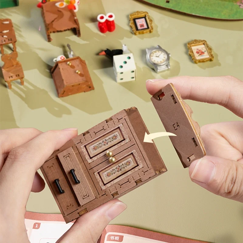 منزل شجرة الحكاية الخيالية DIY، منزل قزم خشبي ثلاثي الأبعاد مع تفاصيل، هدية غابة ساحرة للأطفال والكبار #4