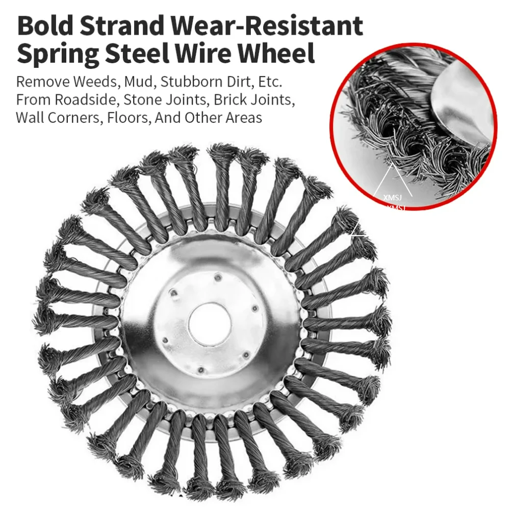 

XMSJ Lawn Mower Weeding Disc 8 Inch Wire Weeding Wheel Garden Tool Lawn Mower Accessories Twisted Wire Disc Type Wire Wheel