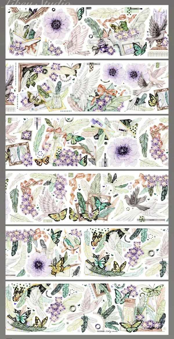 شريط واشي للحيوانات الأليفة بحلقة واحدة من likey / مجموعة ريش خفيفة / عطر زهرة ترفرف المروحة / ثلج الربيع / حلم العالم العائم #1