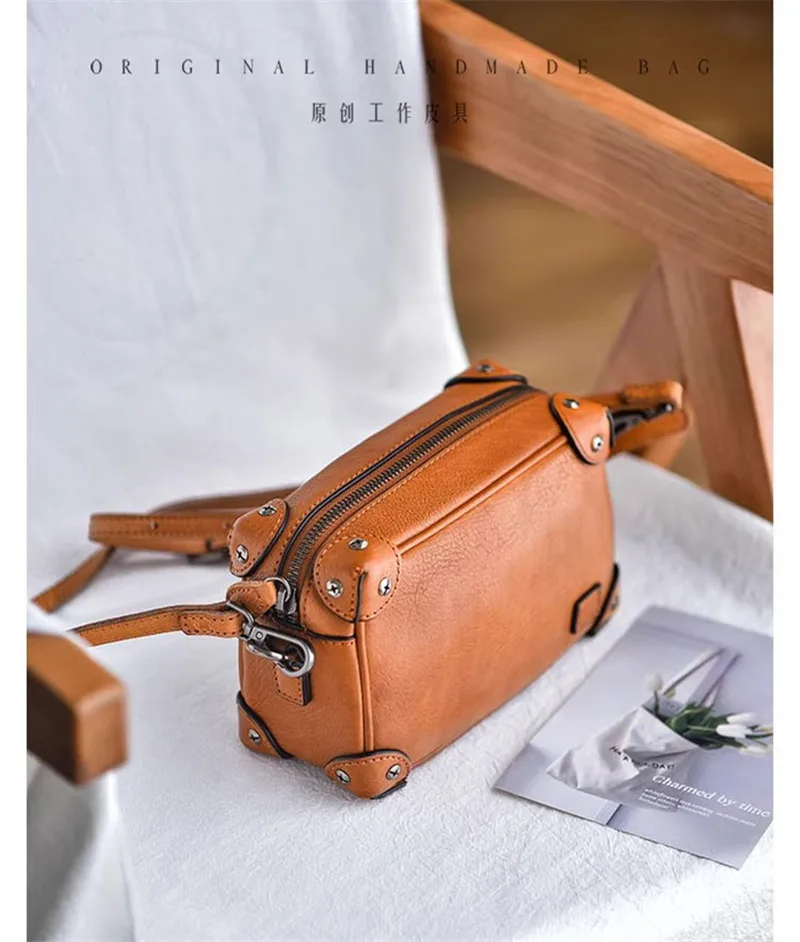 

Vintage designer handmade first layer cowhide women's shoulder bag weekend outdoor daily luxury genuine leather crossbody bag