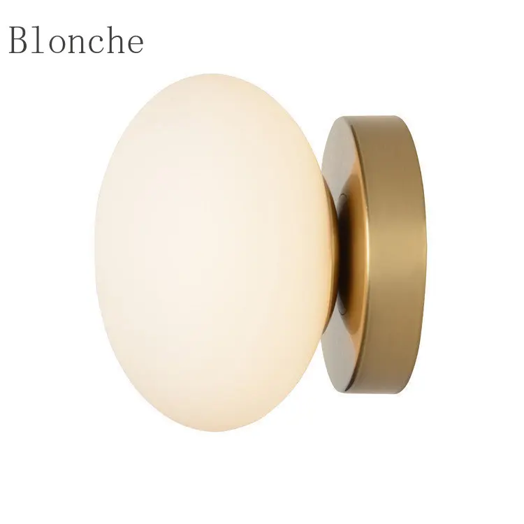 

Wall Lamp with Plug Modern Golden Glass Ball Wall Light Simple Room Home Decoration Sconces for Study Corridor Indoor Lighting