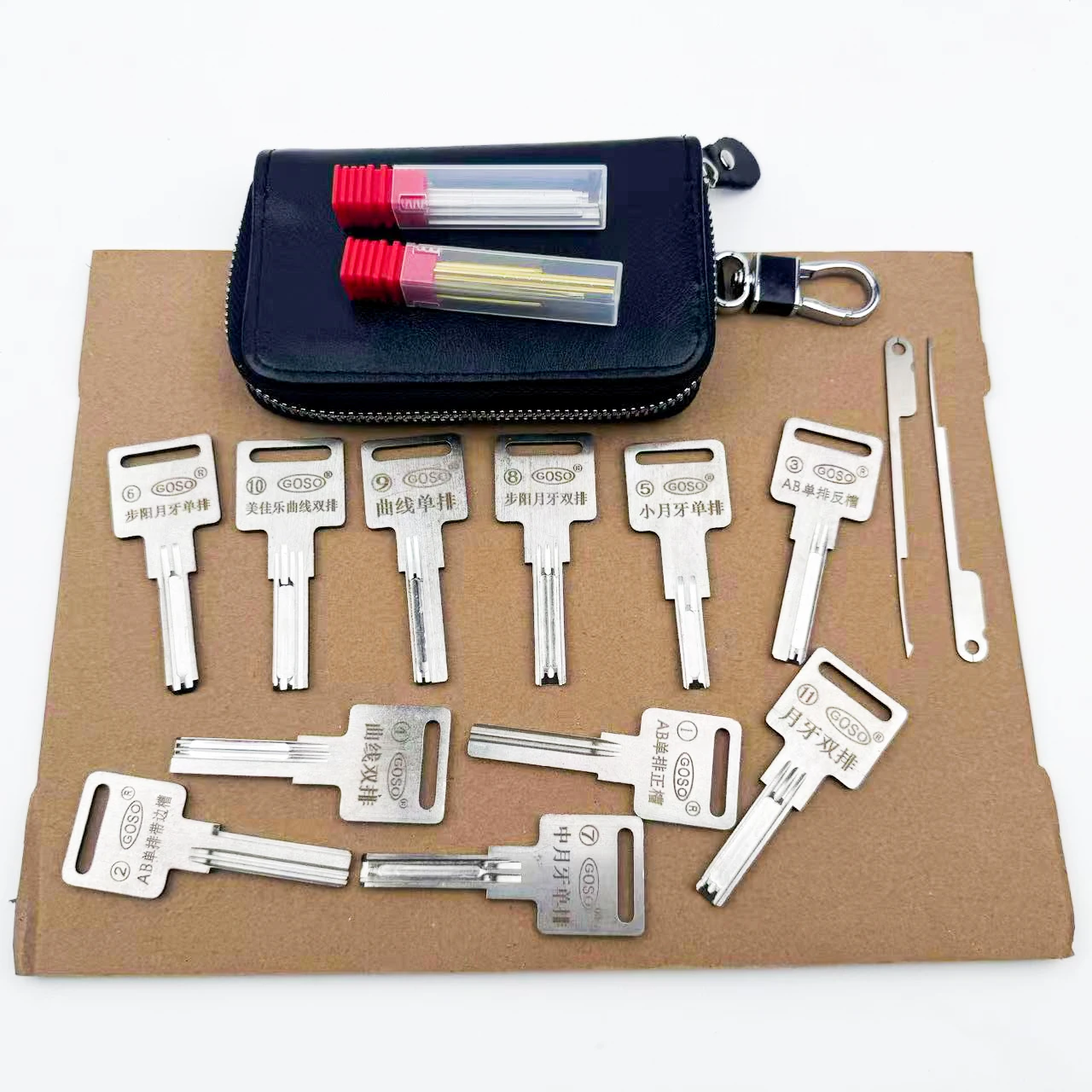 17pcs Goso Tin Foil Pick Tools with Bump Keys, Professional Door Lock Locksmith Tools - view 3