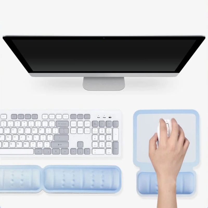 Rubber Base Computer Wrist Rest with Padded Support, Ready to Place Near Computer Input Devices Without Mounting Hardware F19E