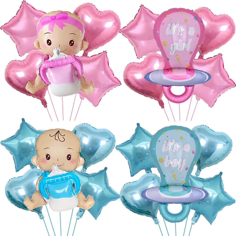 Baby-Shower-Party-Dekoration Baby Junge Mädchen Aluminiumfolie-Ballons Dekoration Babyflaschen-Ballon Baby Geburtstag Party Ballon Zubehör