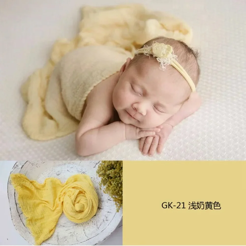 Newborn Stretch Wraps Cushion Cloth Photo Props Cotton Yarn Blanket Wrap Soft Infant Boy Girl Newborn Photo Decoration