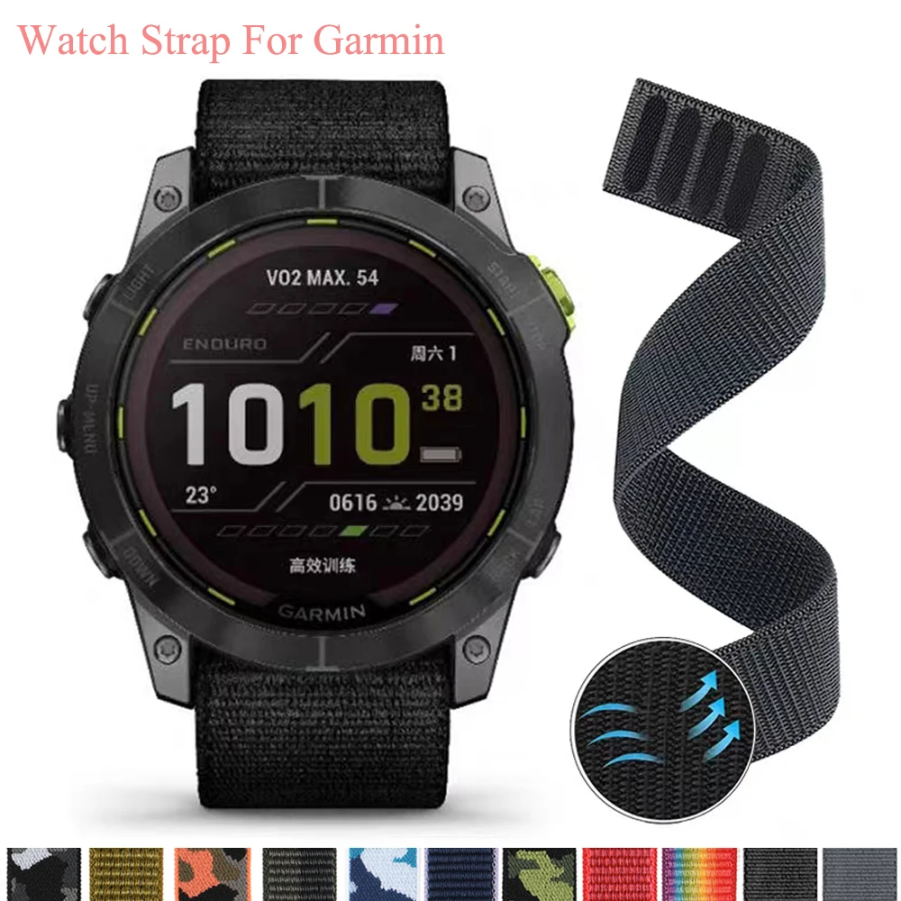 

Нейлоновый ремешок для Garmin Fenix 7X, плетеный нейлоновый ремешок Fenix 6X Pro/Fenix 5X Garmin 22 мм 26 мм, быстросъемный нейлоновый сменный ремешок