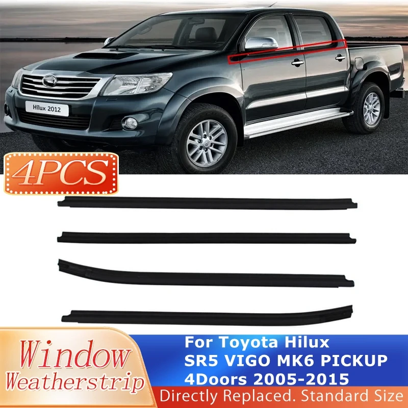 

Car Weatherstrip Seal Belt Rubber Sealing Strips for Toyota Hilux SR5 VIGO MK6 PICKUP 4Doors 2005-2015 Car Door Protector