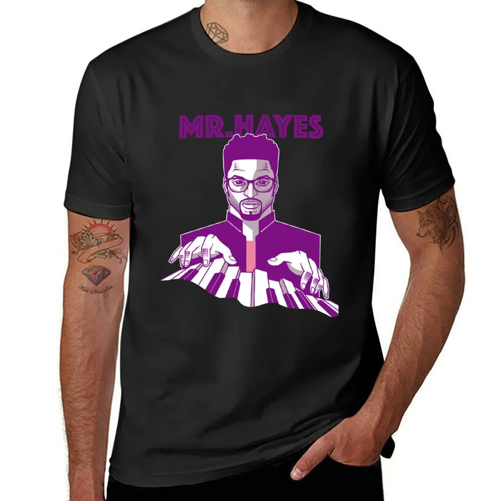 MR. HAYES White Bold T-Shirt for a boy sports fans vintage clothes plain black t shirts men