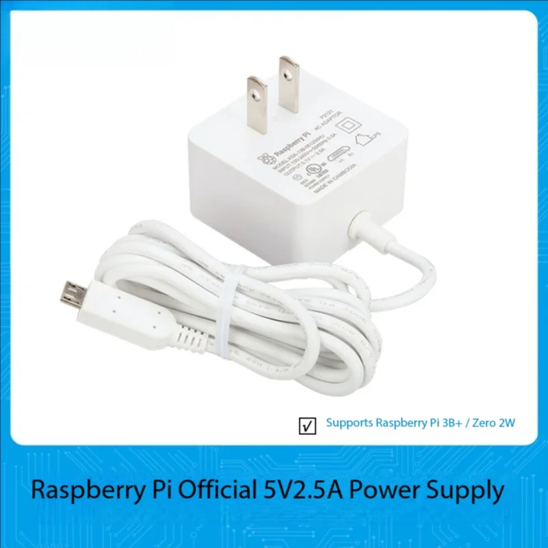 5V 2.5A Micro USB Power Supply for Raspberry Pi 3B+ Zero 2W AC DC Adapter PSU