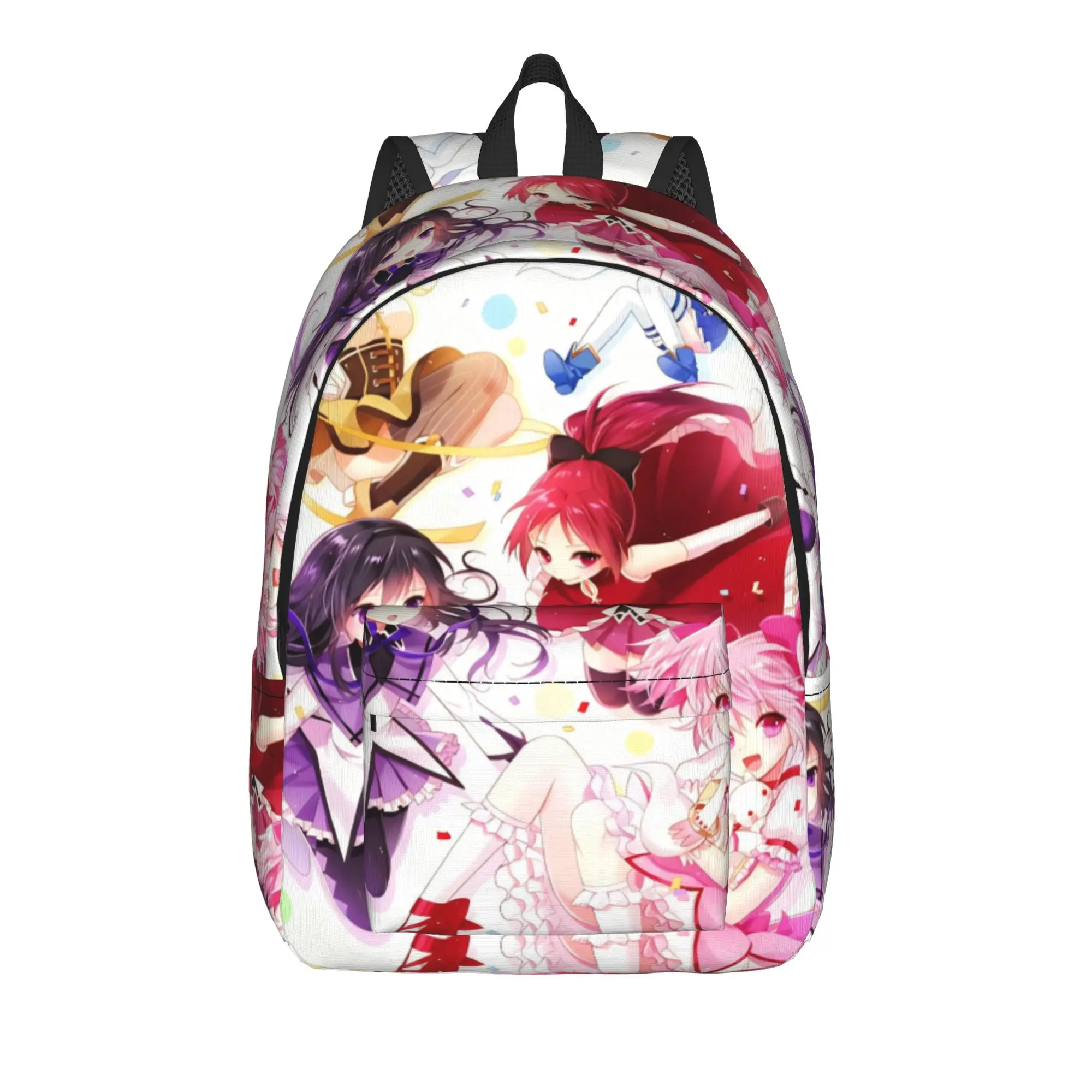 

Kawaii Puella Magi Madoka Magica Anime Backpack Gift Student Hiking Travel Daypack for Men Women Laptop Computer Canvas Bags