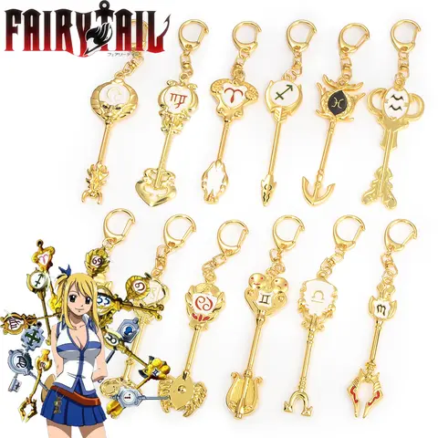 LLavero de invocimiento de 12 constelaciones de Anime FAIRY TAIL, colgante para Cosplay, llave para hombre y mujer, accesorios de joyería universales, regalos