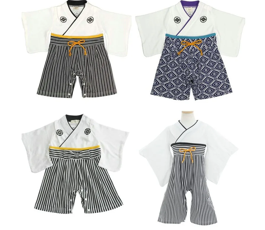 Japanese Kimono Baby Boy Cotton Kids Rompers Newborn Infant Clothing Set Children Overalls Random Style Jumpsuit Costumes ZL606