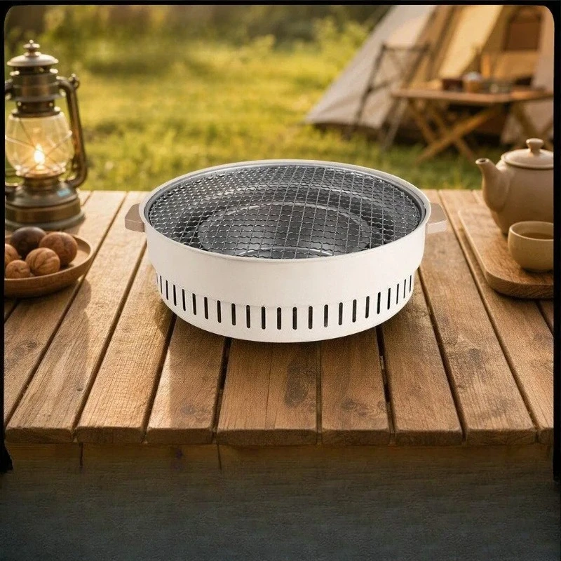 Outdoor Camping Charcoal Grill: Compact, Multifunctional, Smoke-Free Barbecue Rack and Heater for Home Use
