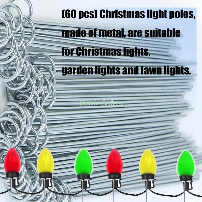 X90F 60 Pieces Sturdy Metal Yard Stakes For Holiday Decorations Wind Resistant Design Quick Setups System