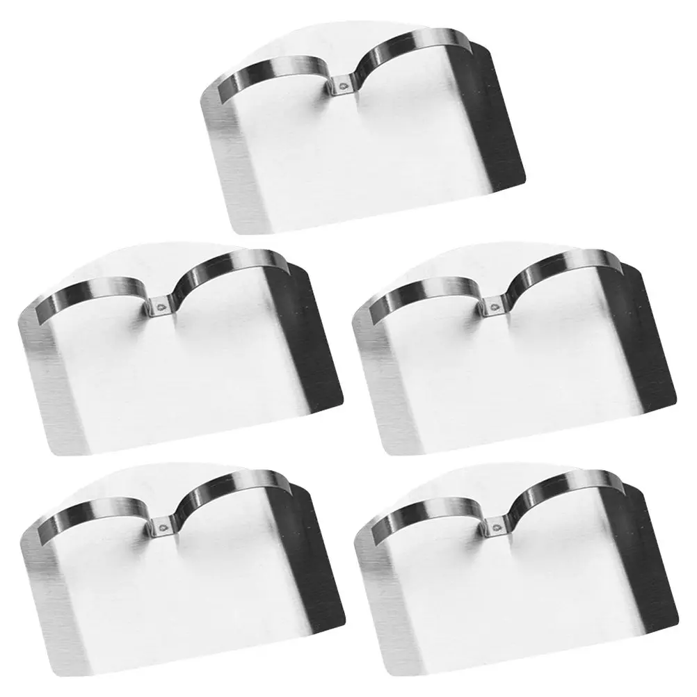 5Pcs Stainless Steel Finger Guards Cutting Protector Kitchen Hand Safety Shield Finger Cover for Slicing Chopping Dicing