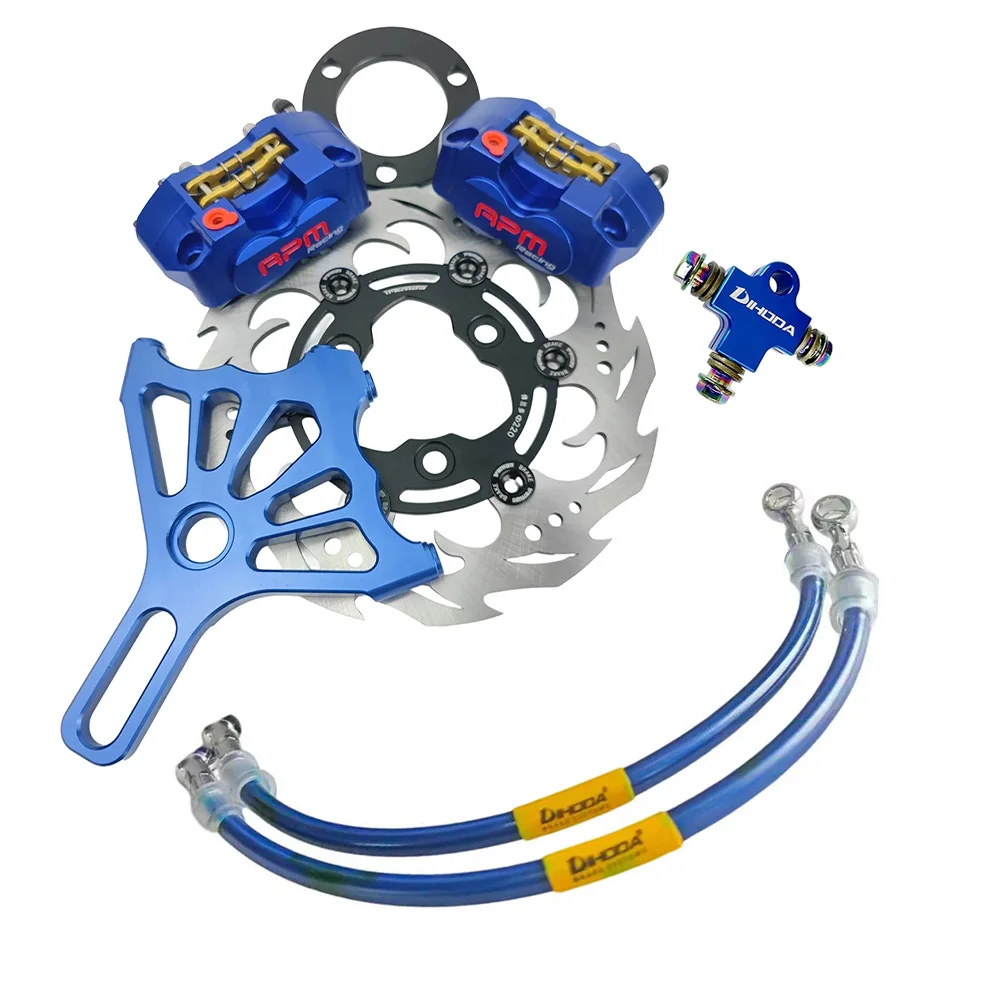 2 PCS RPM Brake Calipers Bidirectional With 220mm Brake Disc Rear Flat Fork Brake System For Scooter Motorcycle Modify