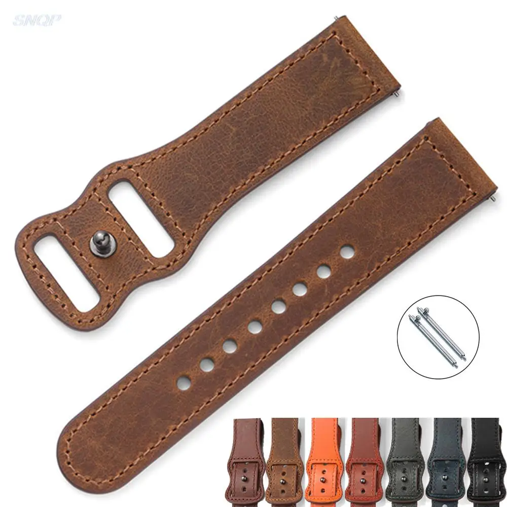 

22mm Vintage Genuine Leather Watchband Women Men Cowhide Quick Release Strap Band for Samsung 46mm Gear S3 Huawei GT/GT2/Pro