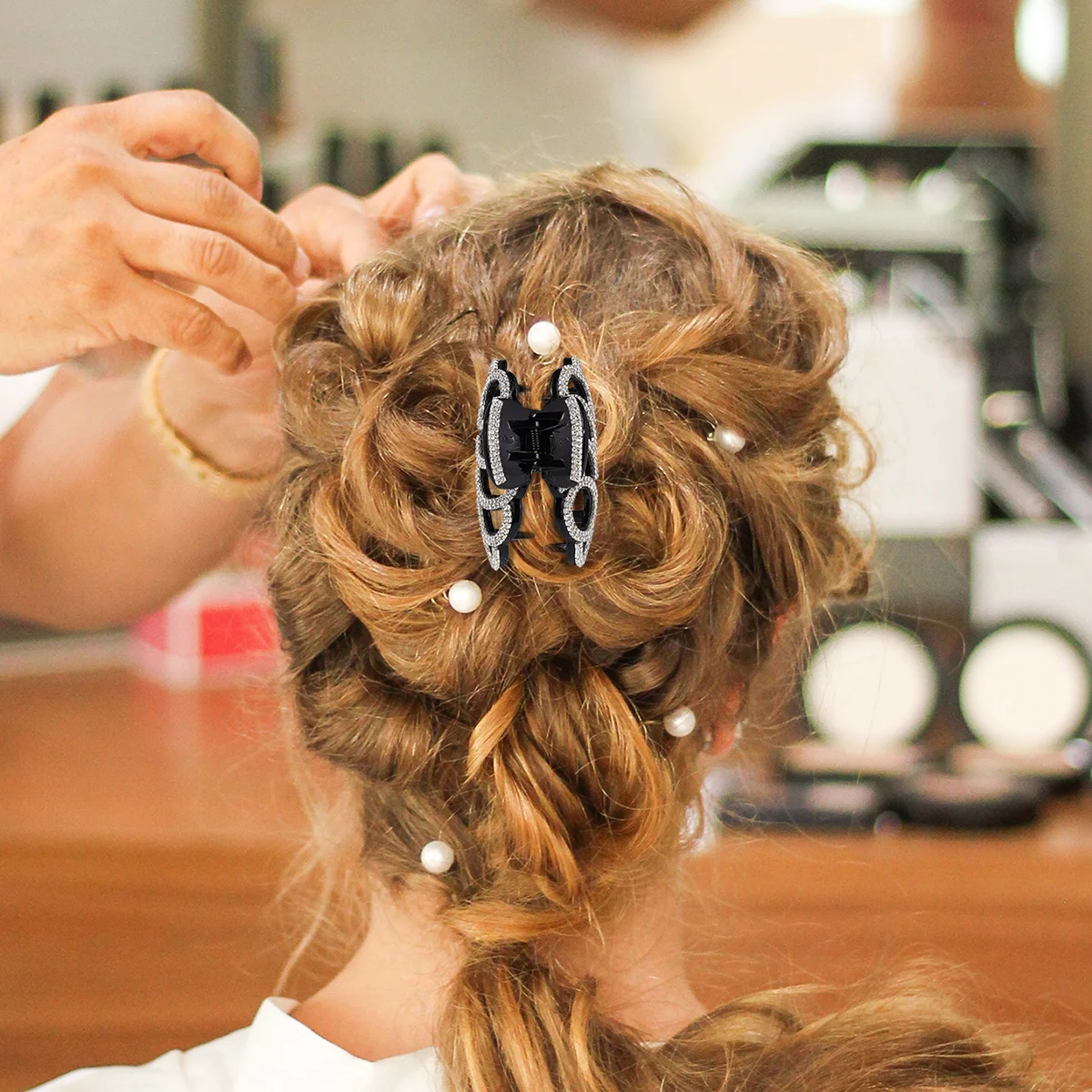 

Watermelon Hair Clip Large Durable Resin Rhinestone Decoration Hairdressing Tool Fashion Accessory Full Diamond Hairpin